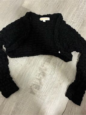 black bolero knit shrug sweater